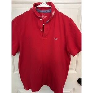 Men's Small Vineyard Vines Red Polo with American Patriotic Stars Stripes